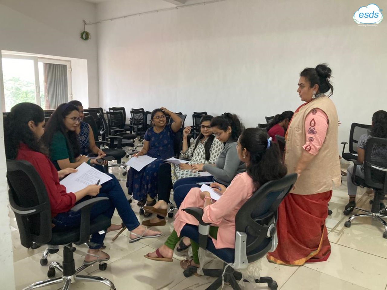 Confidence Coach Nita Nigam conducts an interactive workshop on women empowerment at ESDS Software Solutions, Nasik