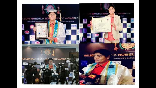 Dr Thejo Kumari Amudala was honoured with the well-acclaimed Nelson Mandela Noble Peace Award.