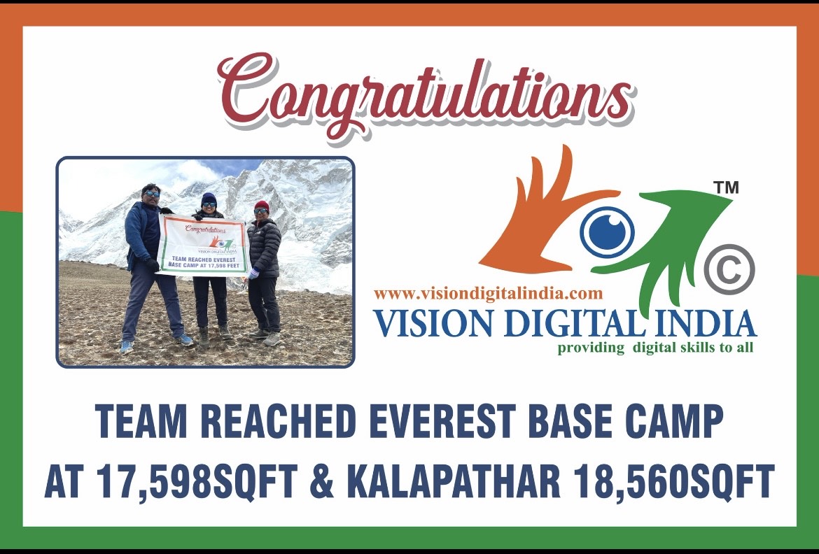 Vision Digital India 🇮🇳 Team Reaches Mount Everest Base Camp