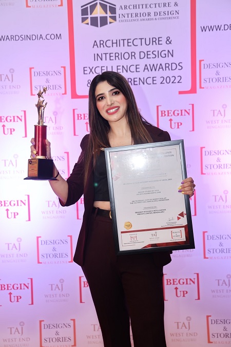 The Best Evolution of Interior Designer Riya Bambhaniya Jain awarded by Mid-Day Success Stories