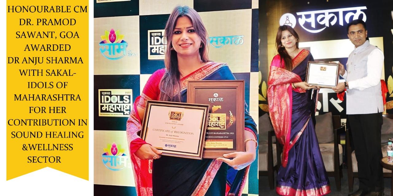 HONOURABLE CM DR. PRAMOD SAWANT, GOA AWARDED DR ANJU SHARMA  WITH SAKAL- IDOLS OF MAHARASHTRA