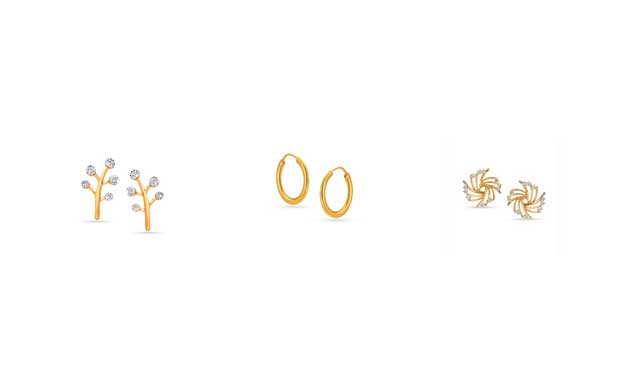 3 Gold Earrings Designs for College Students