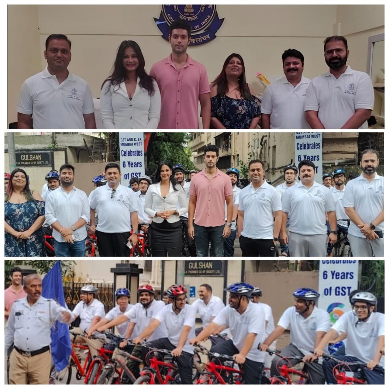 Landmark cyclothon to mark 7th year of GST, flagged off by Rupali Suri, Shivam Dube, IRS officers Dr Prashant Chauhan,  Kamaljit Kamal,  Madhukar Kumar, Shibi Singh