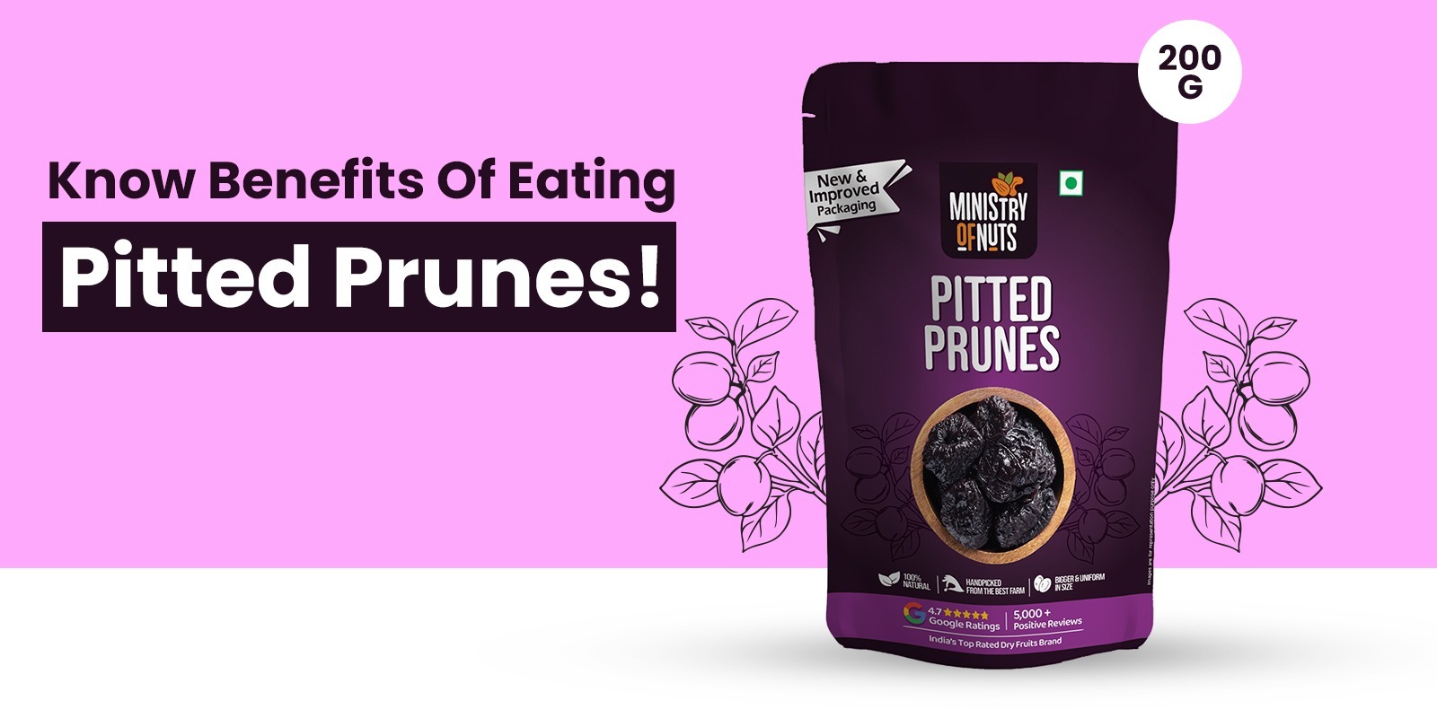 Pitted Prunes for Strong Bones &amp; Digestive Health by Ministry of Nuts
