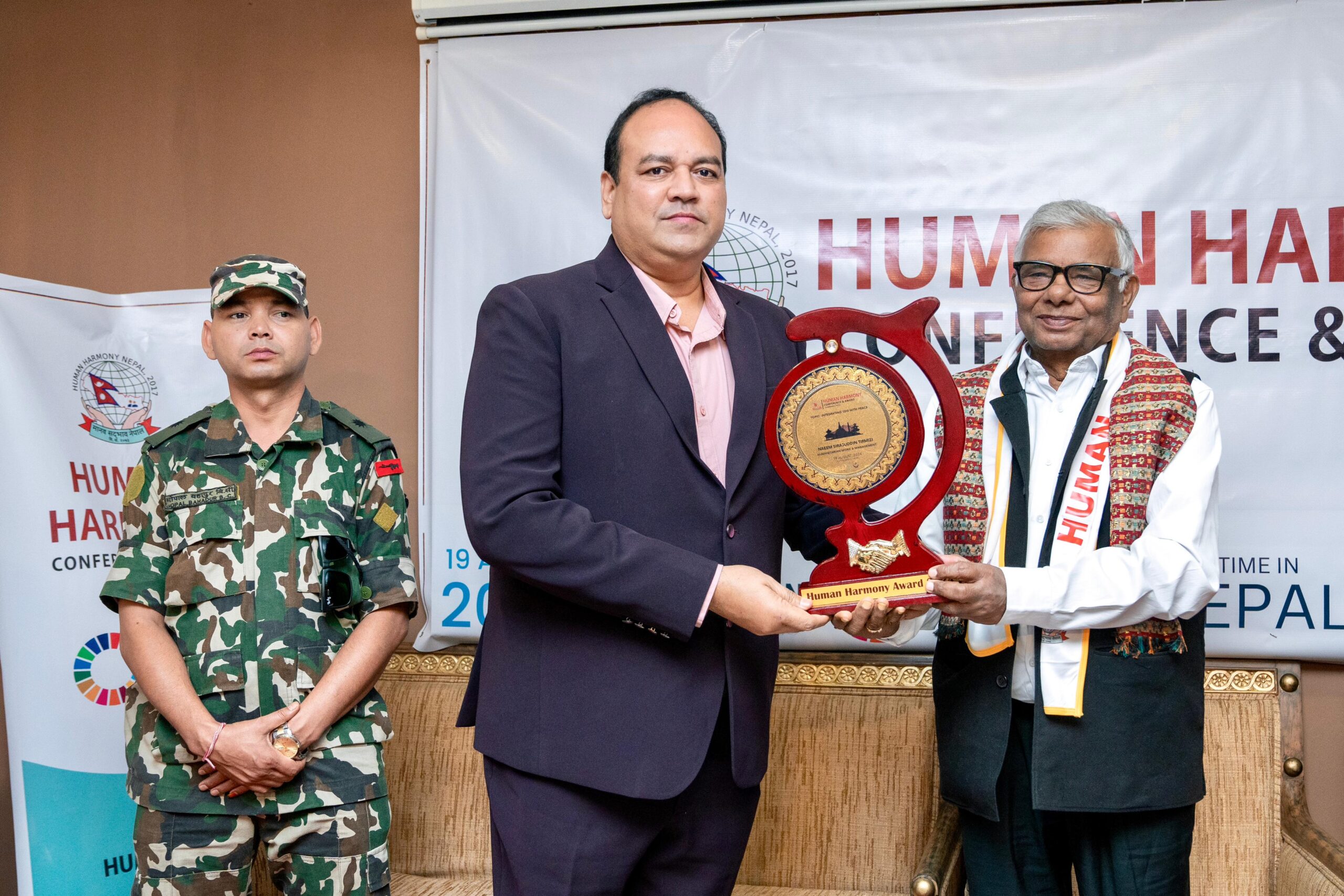 Businessman Naeem Sirajuddin Tirmizi honoured in the Human Harmony Conference in Kathmandu Nepal