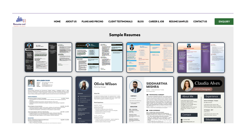 Resume No1: India’s Premier Resume Writing Service