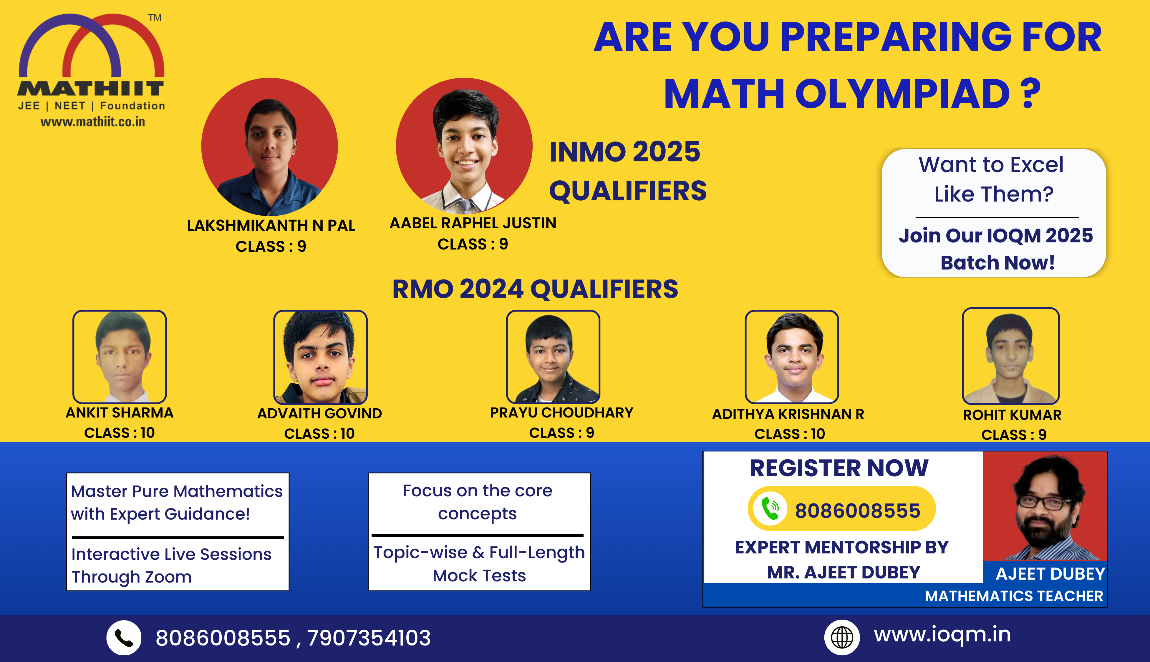 Mathiit Shines in IOQM 2024: Over 50% Success Rate and Two Students Qualify for INMO 2025