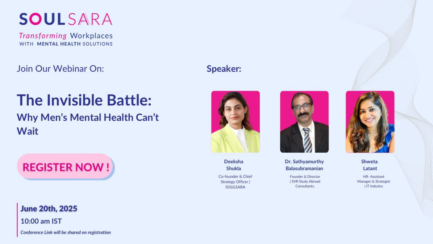It’s Time to Speak Up for Men’s Mental Health”— SOULSARA to Raise Awareness with Expert-Led Webinar