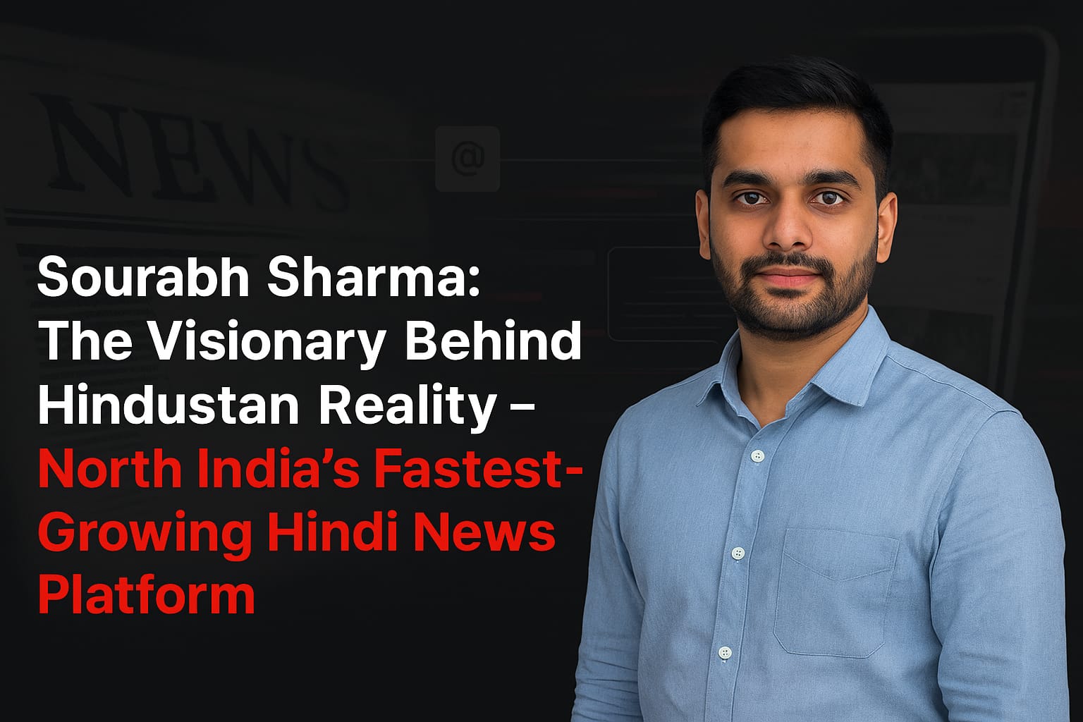 Sourabh Sharma: The Visionary Behind Hindustan Reality – North India’s Fastest-Growing Hindi News Platform