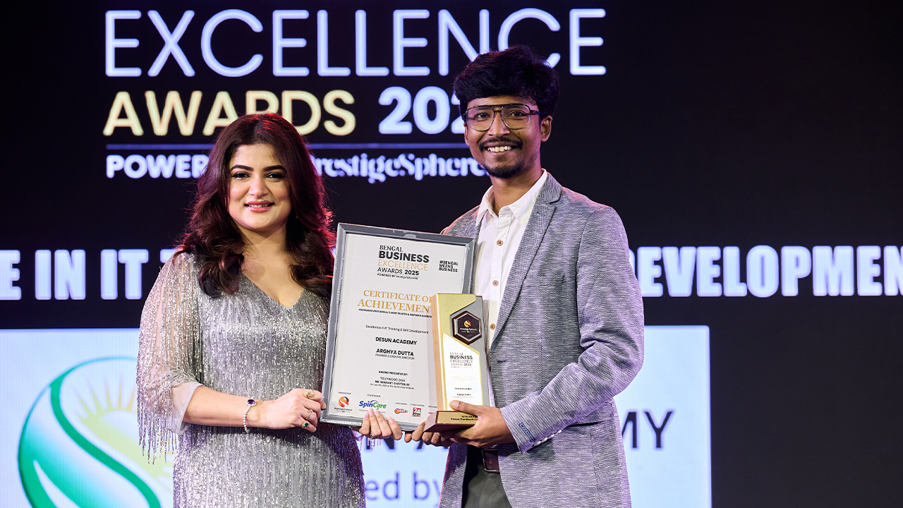 Arghya Dutta of Desun Academy Honoured with Bengal Business Excellence Award 2025 for Excellence in IT Training &amp; Skill Development