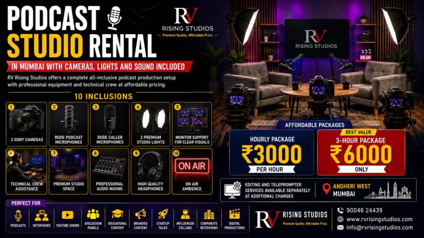 Mumbai’s Affordable Podcast Studio with 3 Sony Cameras and Pro Equipment