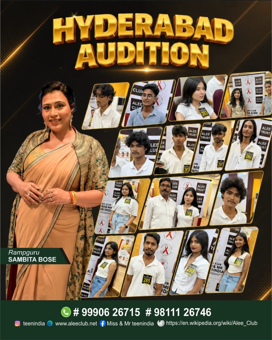 Alee Club Miss and Mr Teen India 2026 Hyderabad Auditions Draw Massive Response; Sambita Bose Reinforces Vision for Young Talent