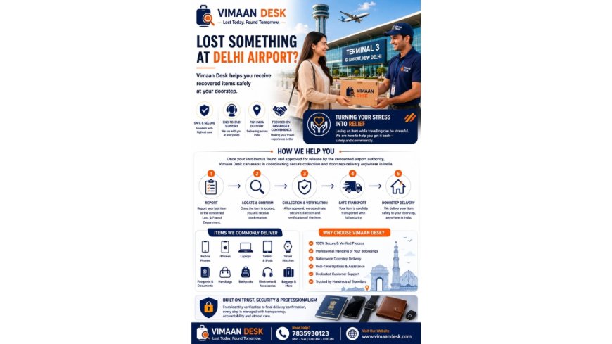 Delhi Airport Lost and Found Service: Recover Lost Items from IGI Airport with Secure Doorstep Delivery by Vimaan Desk