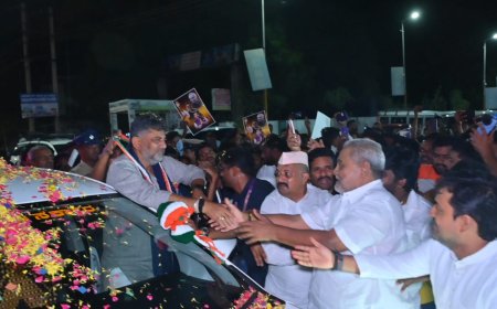 Congress Leader And Enterprineur Santosh Bilgundi Grand welcome  karnataka CM D.K. Shivakumar in Kalaburagi