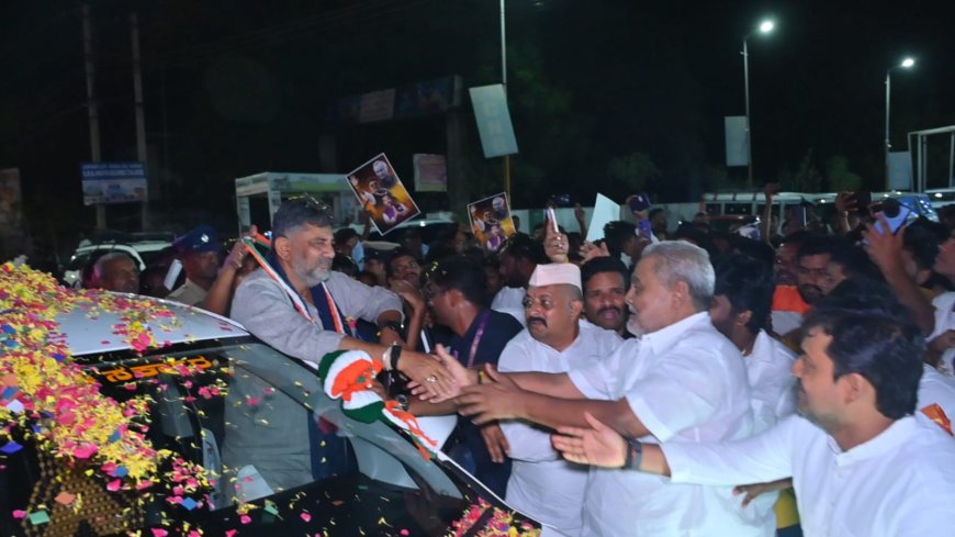 Congress Leader And Enterprineur Santosh Bilgundi Grand welcome  karnataka CM D.K. Shivakumar in Kalaburagi