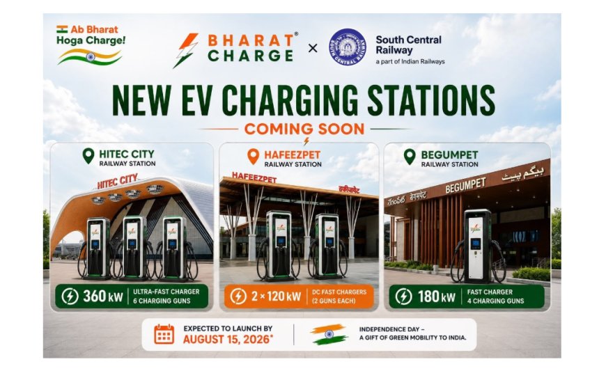 Bharat Charge Announces Association with South Central Railway to Expand Ultra-Fast EV Charging Network