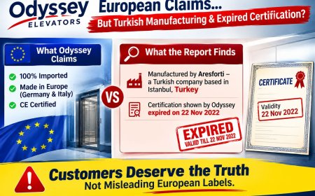 Odyssey Elevators Under Scrutiny: Turkish-Made Lifts Marketed With “European” Claims and Expired Certification Credentials