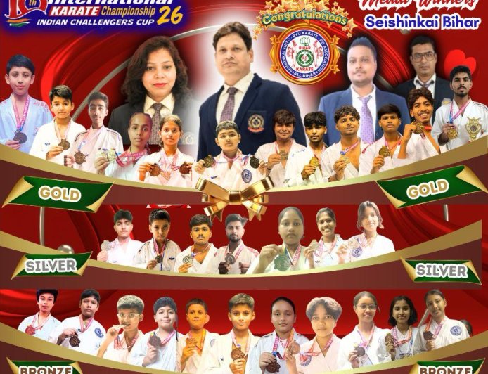 Bihar Karate Players Shine at Indian Challenger Cup 2026, Bring Home 33 Medals from International Championship
