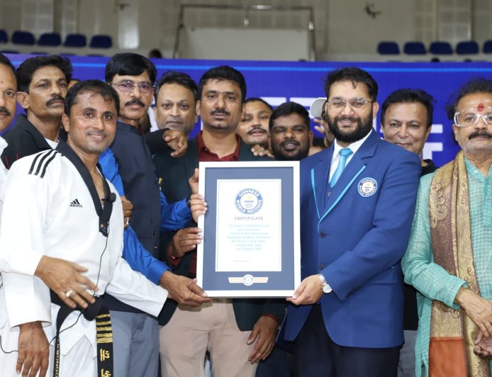 Jayanth Reddy International Taekwondo Academy and Suman Art Theatres Enter Guinness World Records with Historic Taekwondo Performance