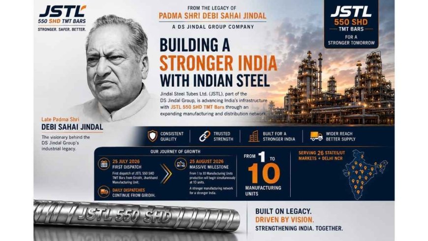 From Padma Shri Debi Sahai Jindal’s Legacy to 10 Manufacturing Units: JSTL 550 SHD Enters a New Chapter in Indian Steel