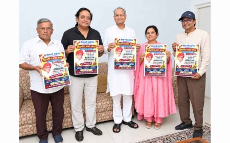 Unveiling of the ‘Jhilmil Kavi Sammelan’ Poster Ashok Gehlot unveils the poster; to attend as the chief guest