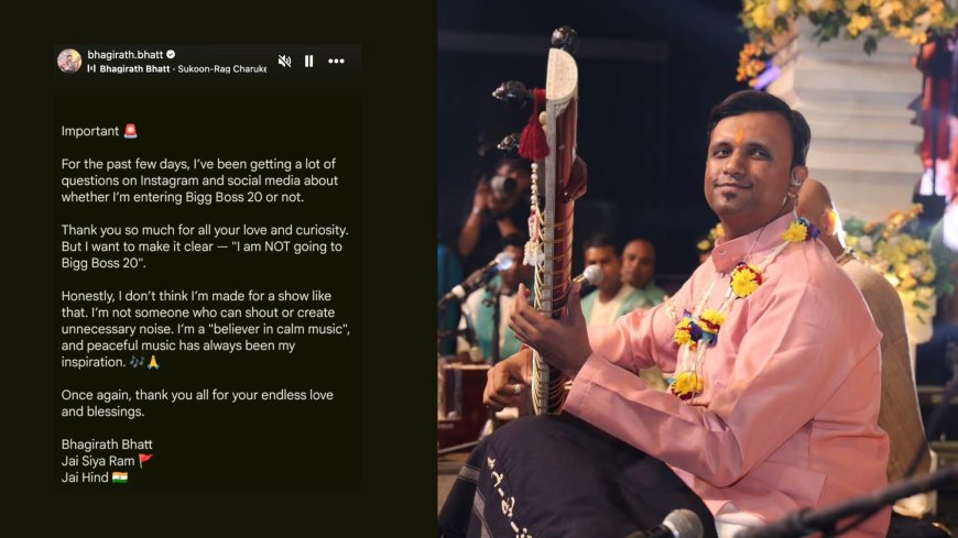 Bigg Boss 20 Shocker! Sitar Maestro Bhagirath Bhatt Clears the Air on His Much-Talked-About Entry