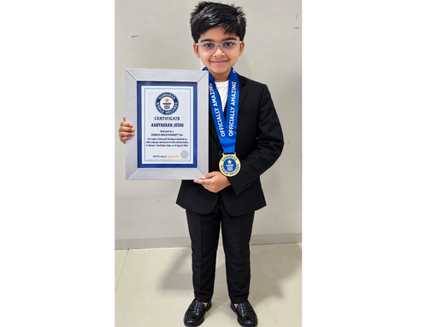 8-Year-Old Aaryavaan Joshi Earns Recognition in Guinness World Records Achievement
