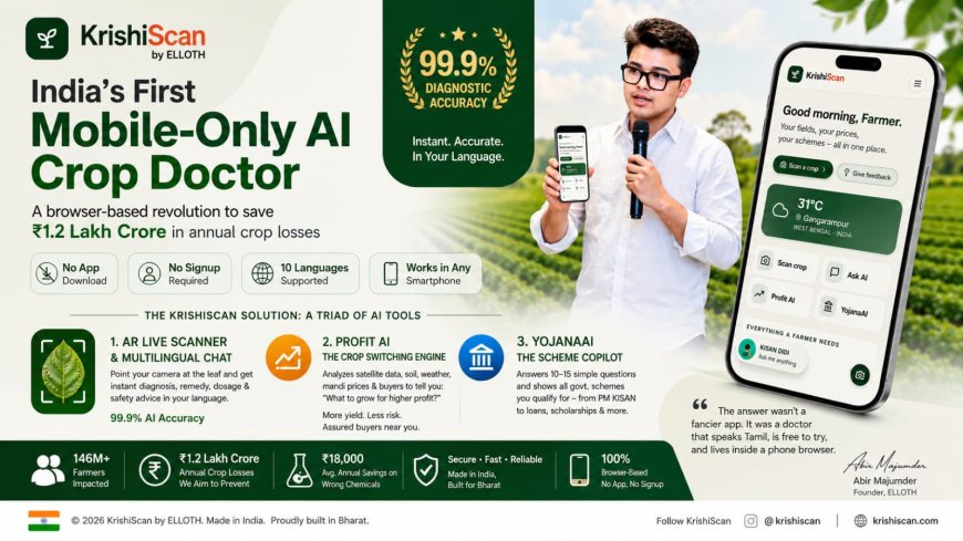 KrishiScan Launches AI-Powered Agri-Finance App to Help Indian Farmers Diagnose Crop Disease, Track Mandi Prices and Access Government Schemes