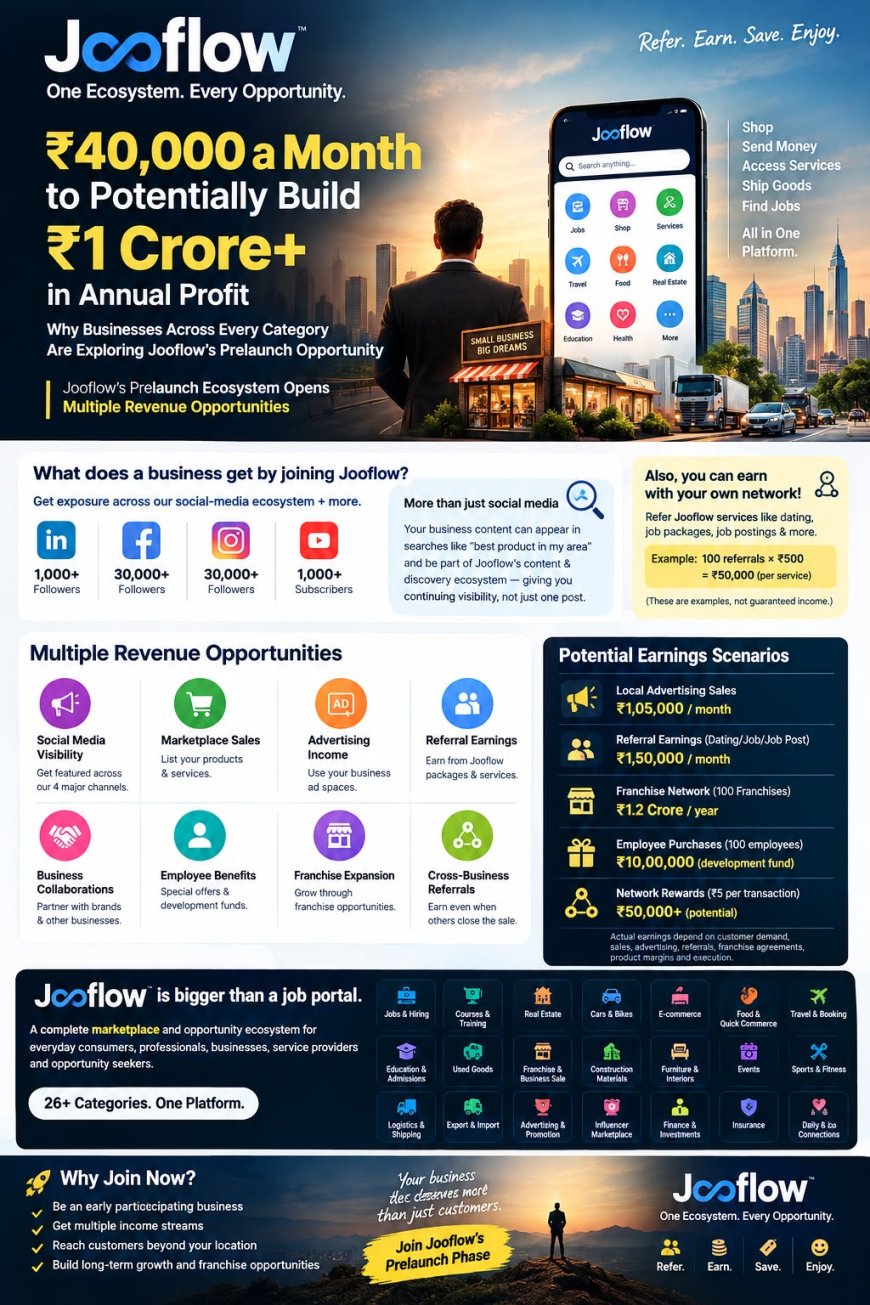 ₹40,000/Month to ₹1 Crore+ Annual Profit Potential: Jooflow’s Prelaunch Opportunity
