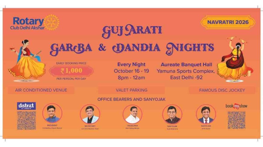 Rotary Club Delhi Akshar Hosts Four-Day Garba and Dandiya Fest in East Delhi
